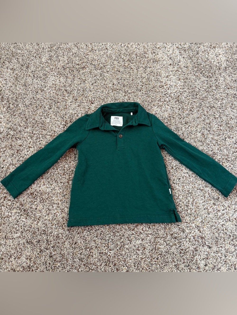Little Sleepies Play Boys Green Long Sleeve Polo Shirt - Size 18/24 Months EUC